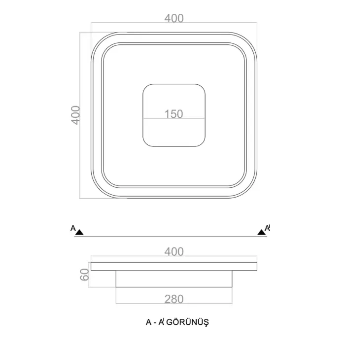 Led Avize Plafonyer BASIS  40*40 cm