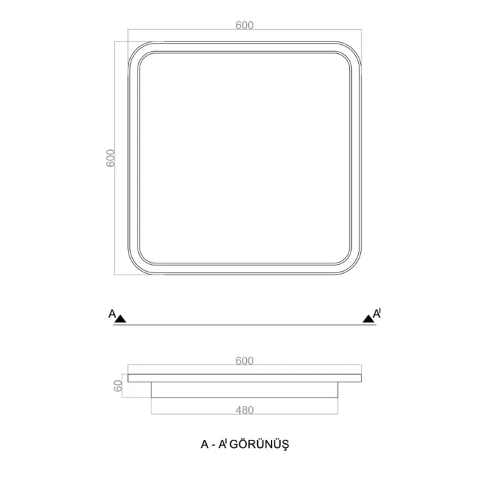 Led Avize Plafonyer BASIS  60*60 cm