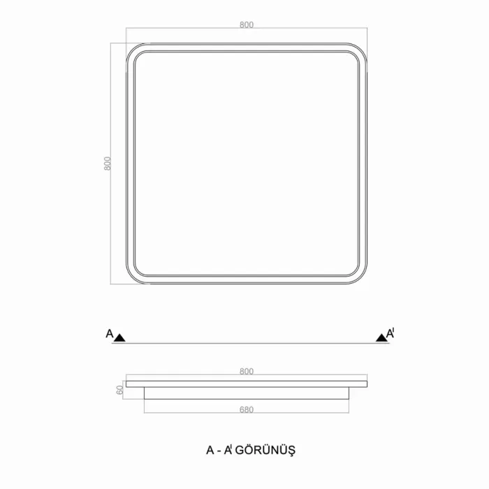 Led Avize Plafonyer BASIS  80*80 cm