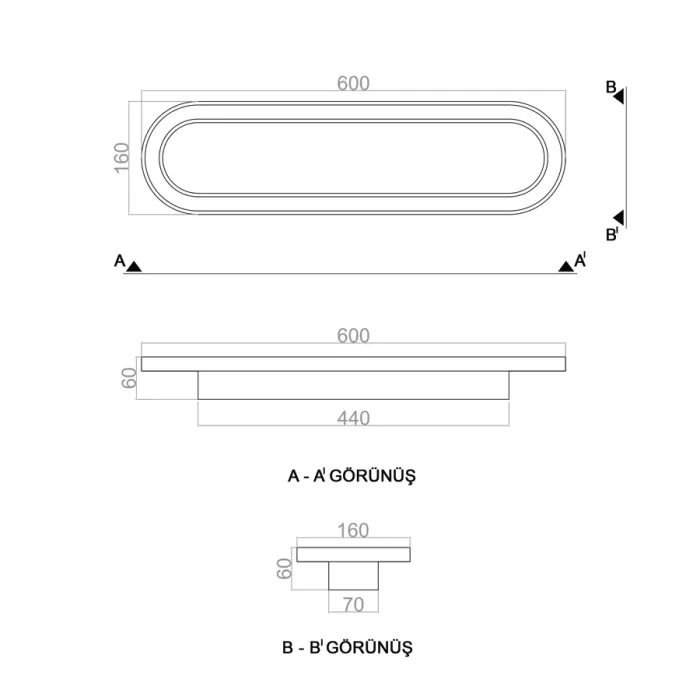 Led Avize Plafonyer BASIS  60*16 cm