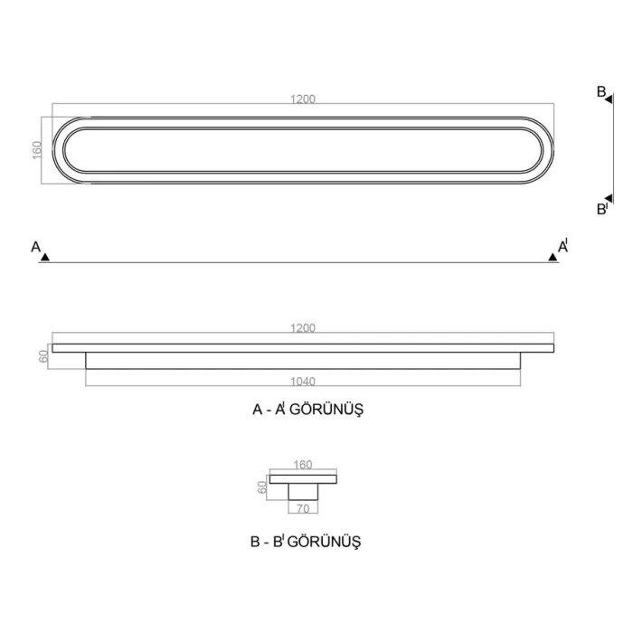 Led Avize Plafonyer BASIS 120*16 cm