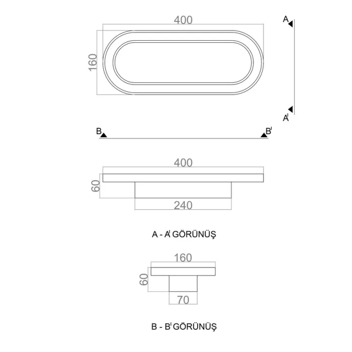 Led Avize Plafonyer BASIS 40*16 cm