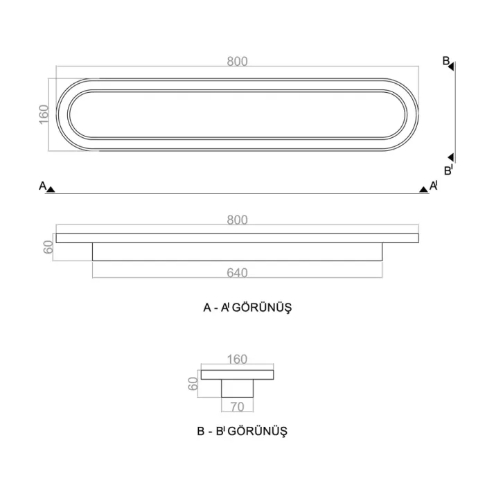 Led Avize Plafonyer BASIS  80*16 cm