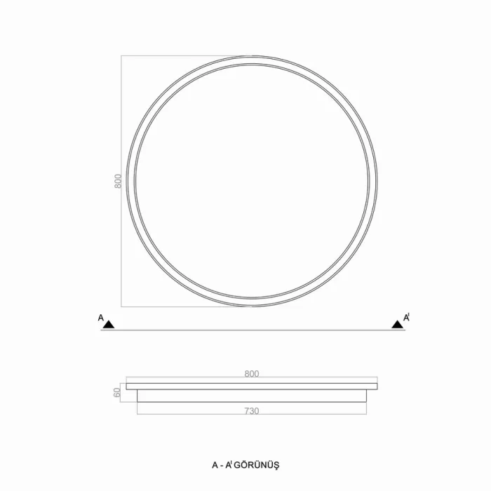 Led Avize Plafonyer BASIS 80 cm