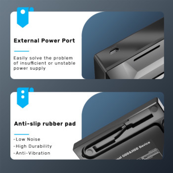 UNITEK HARİCİ DVD-RW USB TYPE-C/A+5in1 DOCK T1037A
