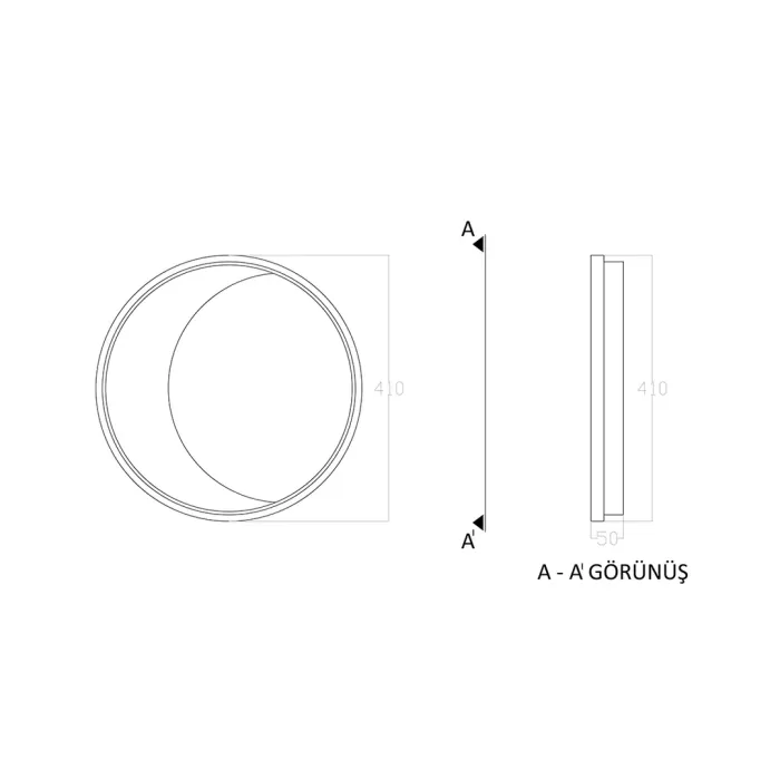 Led Aplik MOON UN3A083 Ø41cm