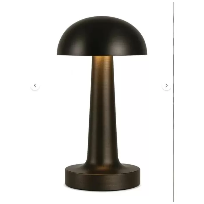 Lizbon Siyah Kasa Antik Şarjlı Masa Lambası