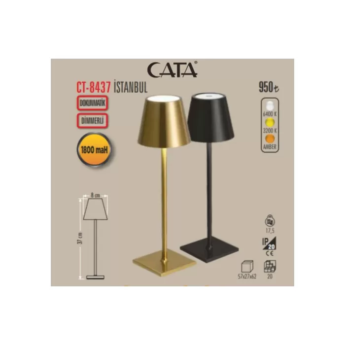 Cata Istanbul Sarjlı Masa Lambası CT-8437