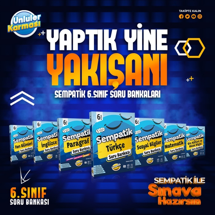 Sempatik 6. Sınıf Soru Bankaları ÖRNEK ( TÜRKÇE MATEMATİK FEN BİLİMLERİ SOSYAL BİLGİLER  )