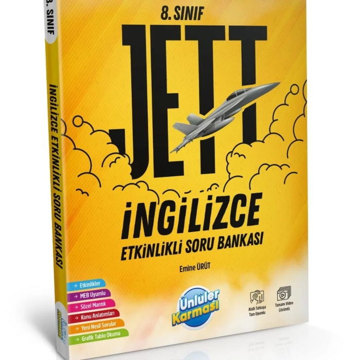 8.SINIF JETT  İNGİLİZCE ETKİNLİKLİ SORU BANKASI (İADESİZ)
