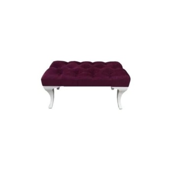 Dekoratif Kapitone Puf Ayak Ucu Kapı Önü Puf - Mor - 80 cm.