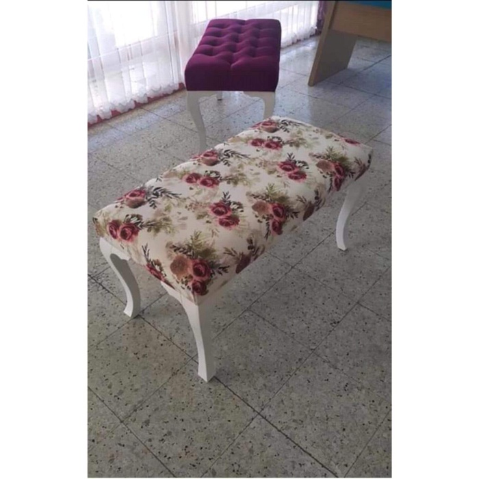 Ayakucu Puf Çiçek Deseni