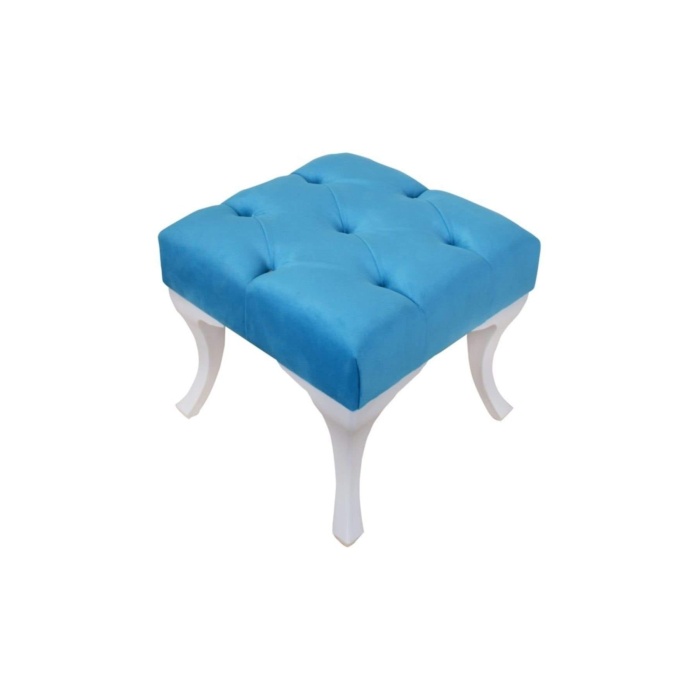 Dekoratif Kapitone Puf Ayak Ucu Kapı Önü Makyaj Pufu 45*45 cm