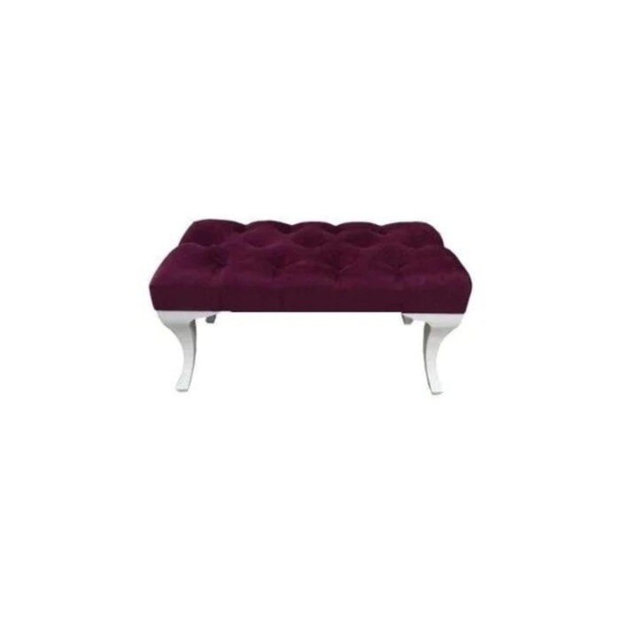 Dekoratif Kapitone Puf Ayak Ucu Kapı Önü Puf - Mor - 80 cm.