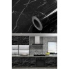 BUFFER® Mermer Desenli Masa Tezgah Mutfak Su Geçirmez Yapışkanlı Folyo Sticker Siyah 5x0,6m