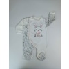 Minik Tavşan Nakışlı Boydan Çıtçıt Kapamalı Bebek Tulumu
