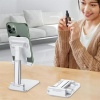 BUFFER® Beyaz  Aynalı Cep Telefonu Sabitleyici Stand Katlanabilir Ayarlanabilir Telefon Standı