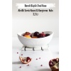 Akrilik Barok Beyaz Büyük Oval Meyve & Salata Kasesi & Karıştırma Kabı / 3,3 Lt  (CAM DEĞİLDİR)