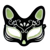 Siyah Renk Süet Kaplama Üzeri Gümüş Yeşil Simli Kedi Maskesi 17x14 cm