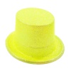 Floresan Sarı Renk Simli Uzun Fötr Melon Şapka 12 cm