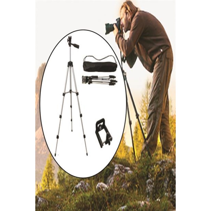 BUFFER® Taşıma Çantalı 130 cm Profesyonel Alüminyum Kamera Tripodu