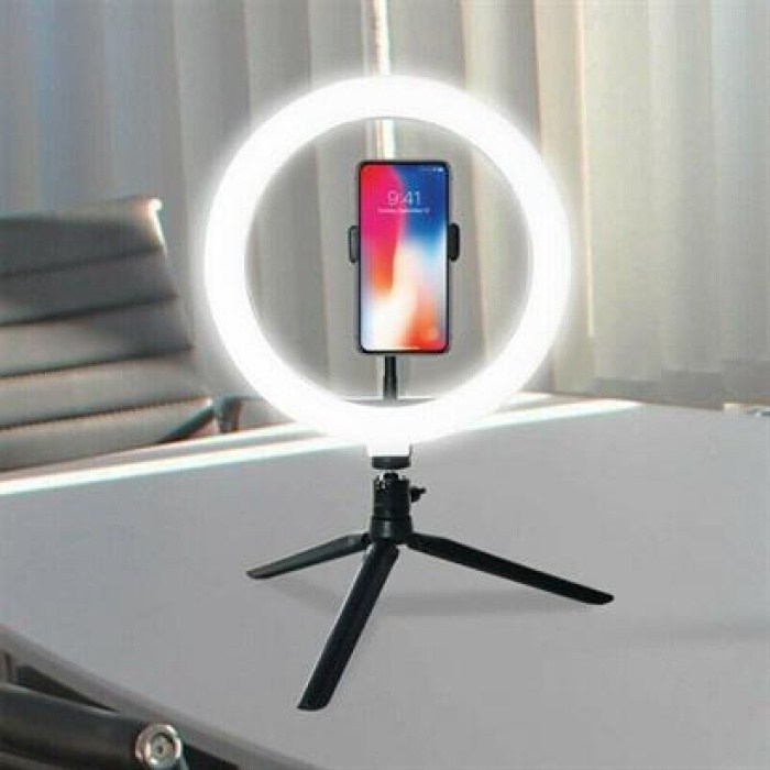 BUFFER® 10inç 26cm Youtube Instagram Tiktok Selfie  Stüdyo Video Fotoğraf Ring Light  Tripod Led Hal