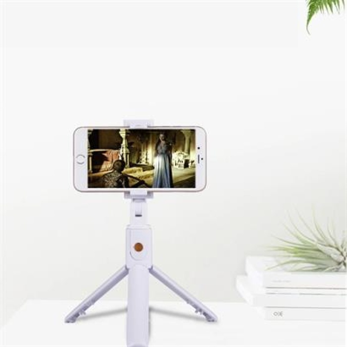 BUFFER® Sabitlenebilir Cep Telefon Tutucu  Ayarlanabilir Taşınabilir 3 Ayaklı Tripod Selfie Çubuğu