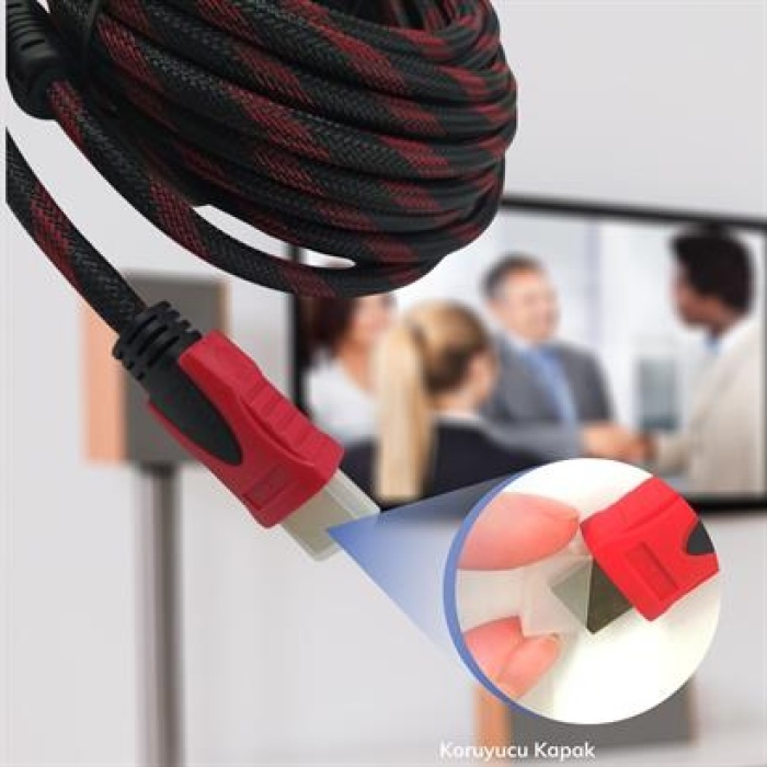 BUFFER® HDMI Kablosu HDTV Bilgisayar Uydu Görüntü Ses Full HD Sargılı Görüntü Aktarma Kablosu