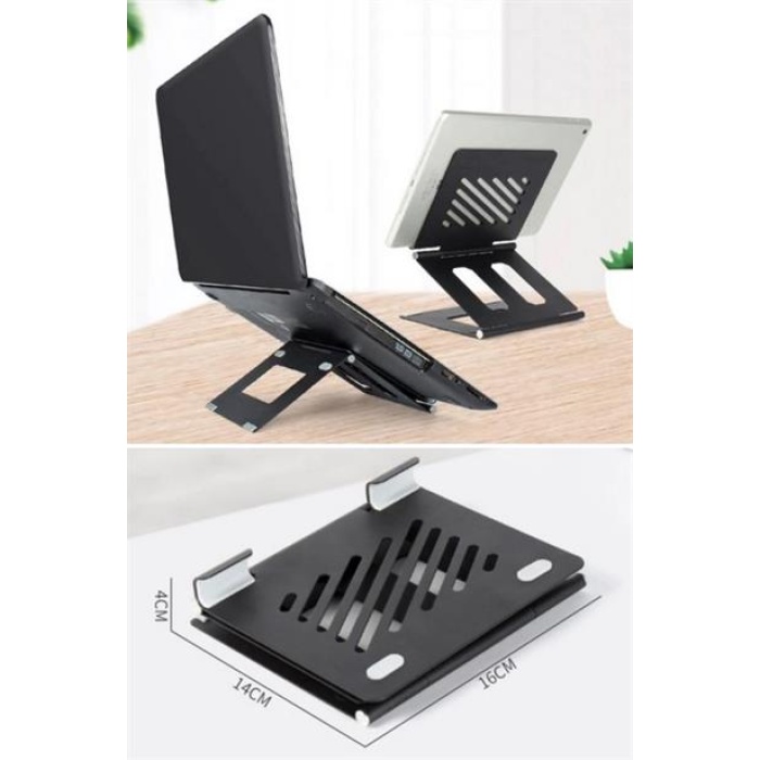 Buffer®  Ayarlanabilir Metal Dizüstü Destek Tabanı Katlanabilir Taşınabilir Laptop Sehpası Standı