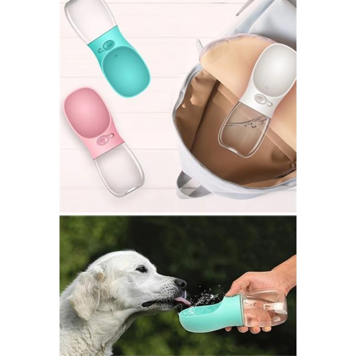 BUFFER® Taşınabilir Evcil Hayvan Suluğu Seyahat Kabı Kilitlenebilen Su Sızdırmaz Kap 350 ml