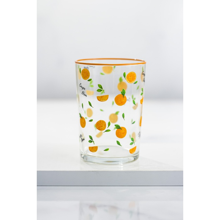 Portakal Desenli Su Meşrubat Bardağı 400 ML