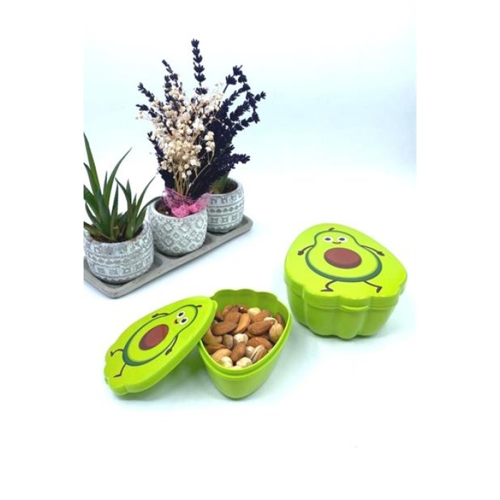 BUFFER® 2li İç İçe Geçebilen Avokado Model Saklama ve Beslenme Kabı Seti (550 ml + 250 ml)