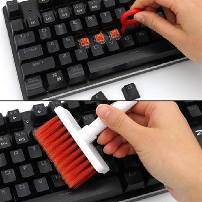 BUFFER® Çok Amaçlı Kırmızı Hassas Fırça Başlıklı  Bilgisayar Laptop Temizleme Fırçası