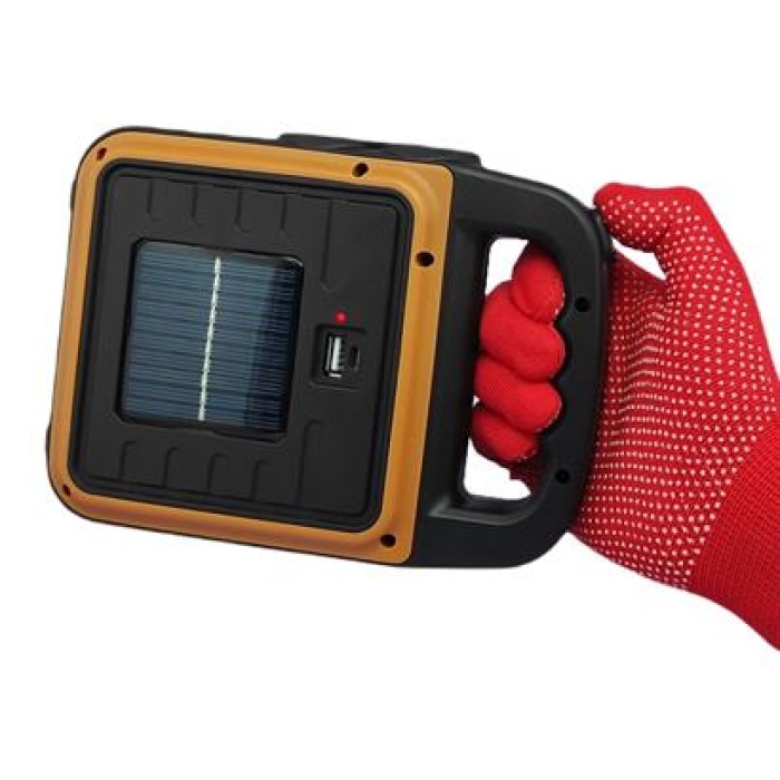 BUFFER® Taşınabilir 4 Farklı Fonksiyonlu Güneş Enerjili  USB ile Şarj Olabilen Portatif Led Işıldak