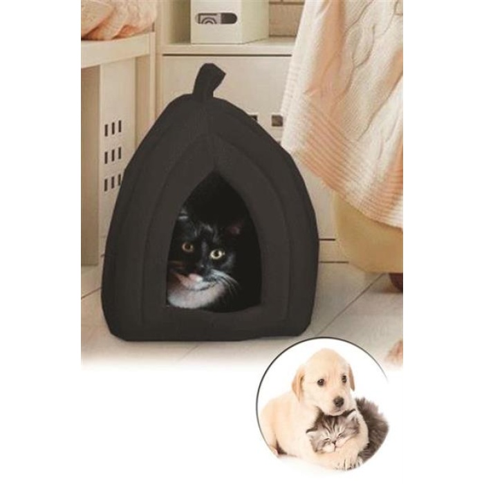 BUFFER® Pet Hut Polar Kedi ve Köpek Yatağı - Siyah