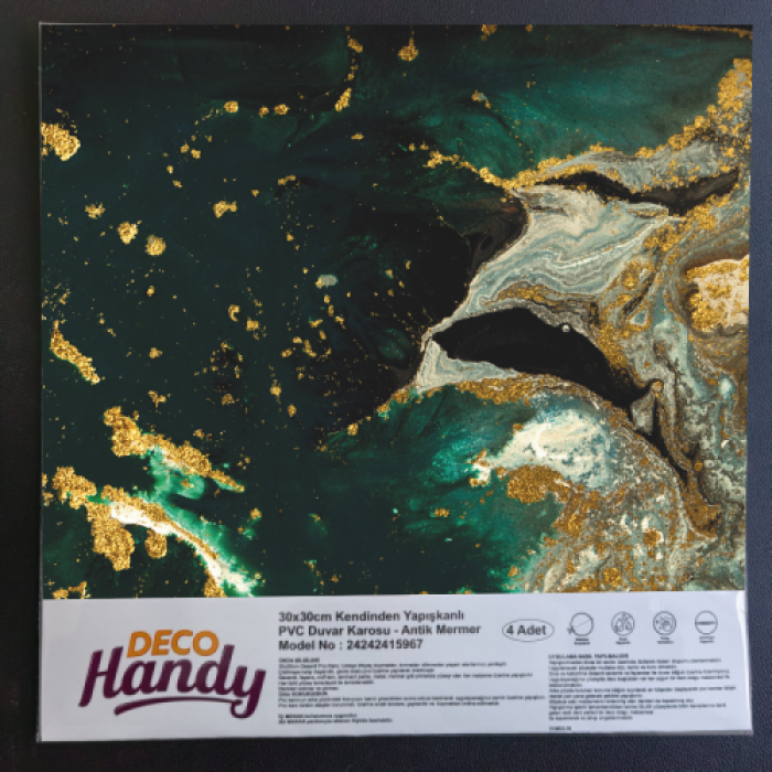 DecoHandy Pvc Yapışkanlı Yer Karosu 30x30cm 4Lü Paket - Green Edition 0,36m2