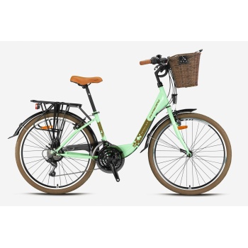 Kron Tetra 3.0 26 Jant 15 Kadro 21 Vites V Fren Mint yeşili-Kahverengi/Bej şehir bisikleti