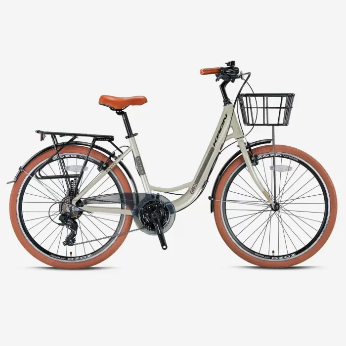 Kron CX 100 28 Jant 21 Vites 15 Kadro V Fren Şehir bisikleti Füme-gri-kahverengi