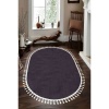 Valery Home Oval Comfort Puffy Ponpon Saçaklı Peluş Halı Antrasit Renk