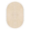 Valery Home Oval Comfort Puffy Ponpon Saçaklı Peluş Halı Bej Renk