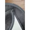 Valery Home Oval Comfort Puffy Düz Saçaklı Peluş Halı Antrasit Renk