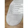 Yıkanabilir Oval Comfort Puffy Düz Saçaklı Peluş Halı Gri Renk