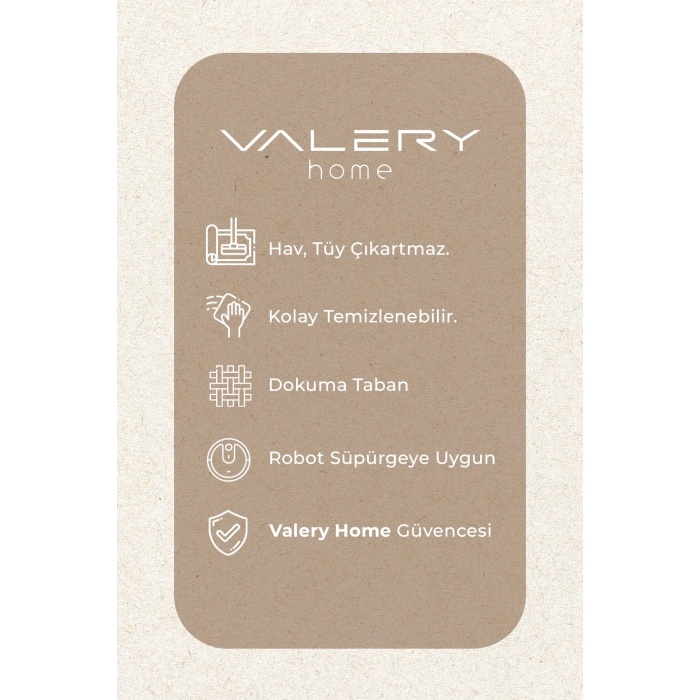 Valery Home Saçaklı Modern Desenli Dokuma Halı Glory Oturma Odası Salon Mutfak Halısı Krem Bej Gri Renk