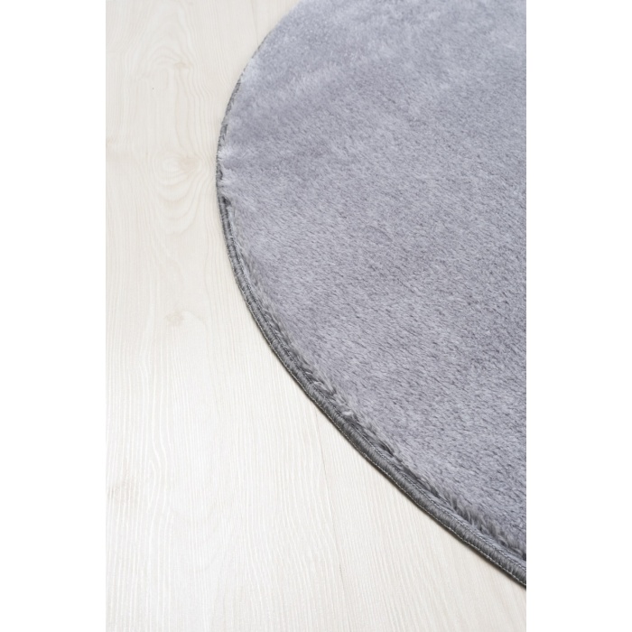 Valery Home Yuvarlak Comfort Puffy Peluş Halı Gri