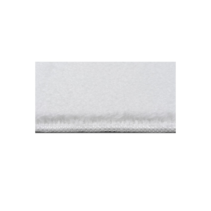 Yıkanabilir Oval Comfort Puffy Overloklu Peluş Yolluk Beyaz