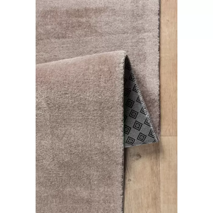 Yıkanabilir Oval Comfort Puffy Overloklu Peluş Yolluk Kahverengi Renk