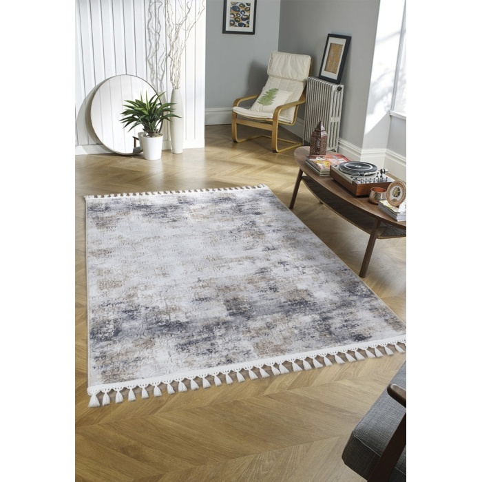 Olivia İskandinav Halı Premium Kalite Oturma Odası, Mutfak, Antre, Koridor Halısı 7001 Krem