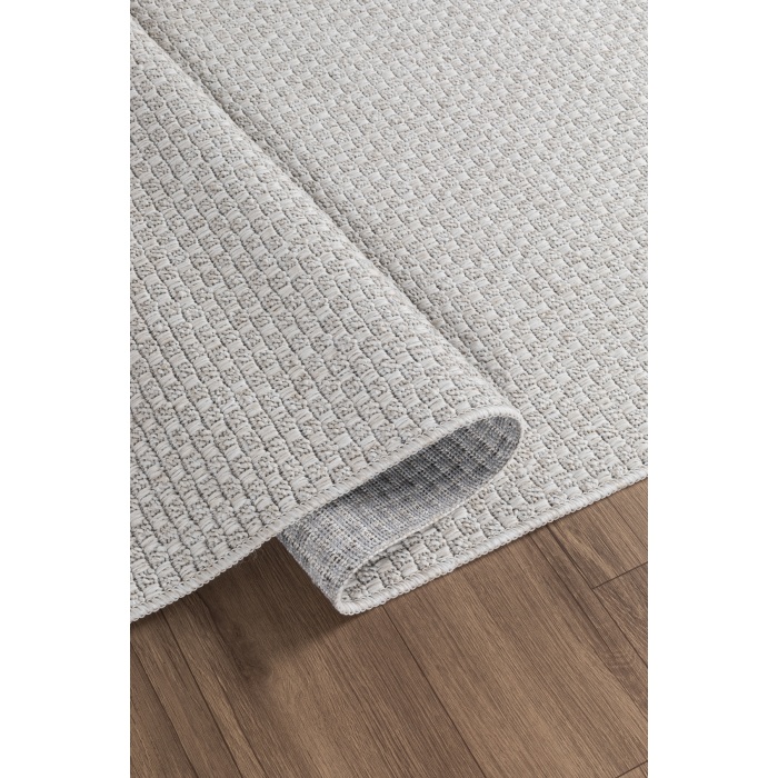 Natura Premium Kalite Kaymaz Tabanlı Doğal Yıkanabilir Kilim Oturma Odası Balkon Bahçe Mutfak Kilim BK102-Kemik