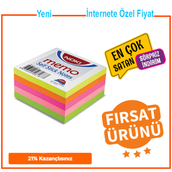NOKİ YAPIŞKANLI NOT KAĞIDI 75 X 75 12012 KÜP NEON