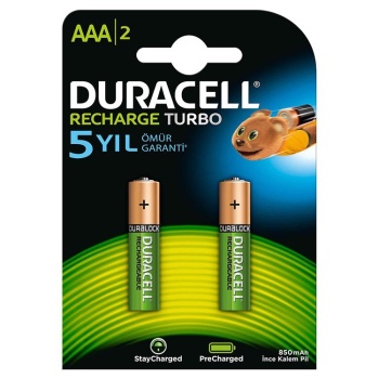 DURACELL PİL ŞARJLI AAA İNCE KALEM 2 Lİ 900MAH